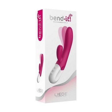 Вібратор-кролик Liebe Bend It Plus Rechargeable Cerise, гнучкий, 2 мотори, 10 режимів SX4646 фото