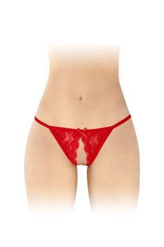 Мереживні трусики з доступом Fashion Secret Zoe Red, з бантиком SX2617 фото
