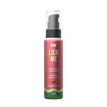 Гель для оральних пестощів із зігрівальним ефектом INTT Lick Me Kissable Gel Watermelon 50 мл, без цукру SX1697 фото