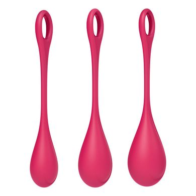 Набір йоні намистин Satisfyer Yoni Power 1 Red, діаметр 2-2,5-3см, вага 22-46-74гр SO5547 фото