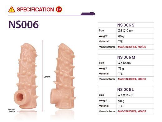Насадка на член Kokos Nude Sleeve NS 006 S SX4629 фото