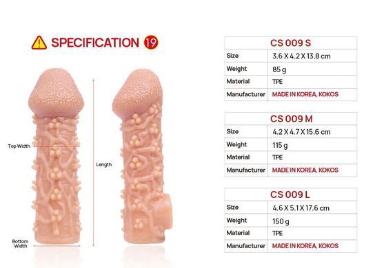 Насадка на член Kokos Cock Sleeve CS 009 M SX1467 фото