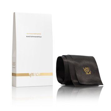 Сатинова пов'язка на очі YESforLOV BLACK SATIN BLINDFOLD (м'яте паковання!!!) SX4548-R фото