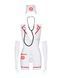 Еротичний костюм медсестри Obsessive Emergency dress S/M, white, сукня, стринги, рукавички, чепчик, стетоскоп SO7704 фото 2