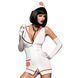 Еротичний костюм медсестри Obsessive Emergency dress S/M, white, сукня, стринги, рукавички, чепчик, стетоскоп SO7704 фото 1
