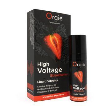 Рідкий вібратор Orgie High Voltage &ndash; Strawberry, 15 мл, ефект мурашок, дуже потужний, смак полуниці SX0937 фото