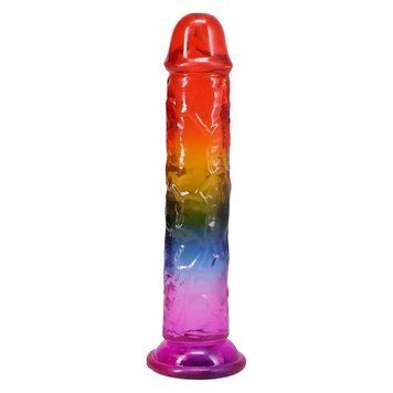 Дилдо Doc Johnson Crystal Jellies - 8.5 Inch Сlassic Dong - Rainbow SX4440 фото