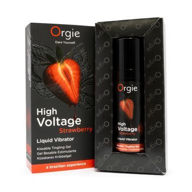 Рідкий вібратор Orgie High Voltage &ndash; Strawberry, 15 мл, ефект мурашок, дуже потужний, смак полуниці SX0937 фото