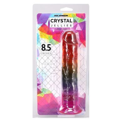 Дилдо Doc Johnson Crystal Jellies - 8.5 Inch Сlassic Dong - Rainbow SX4440 фото