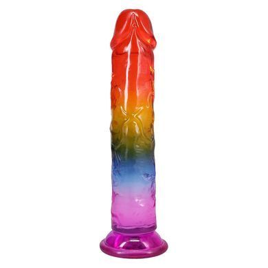 Дилдо Doc Johnson Crystal Jellies - 8.5 Inch Сlassic Dong - Rainbow SX4440 фото