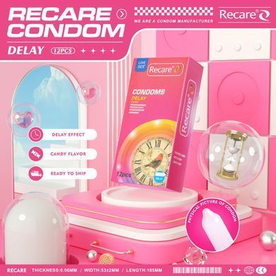 Презервативи Recare Delay Candy Condoms 12 шт, пролонгувальний ефект, цукерковий аромат SX3325 фото