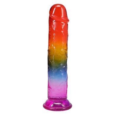 Дилдо Doc Johnson Crystal Jellies - 8.5 Inch Сlassic Dong - Rainbow SX4440 фото
