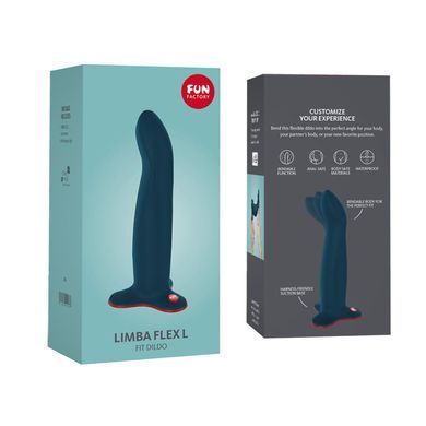 Фалоімітатор Fun Factory LIMBA FLEX L, колір морської хвилі, гнучкий, з ефектом пам&rsquo;яті, підходить для точки G SX0996 фото
