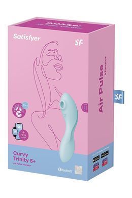 Вакуумний смарт-стимулятор із вібрацією Satisfyer Curvy Trinity 5 (Blue) (м'яте паковання!!!) SO6726-R фото