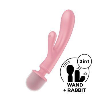 Вібратор-кролик з вібромасажером Satisfyer Triple Lover Pink, 3 мотори SO8790 фото