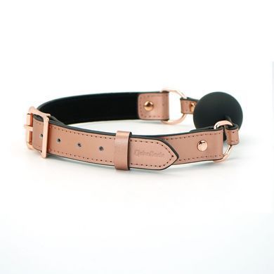 Кляп Liebe Seele Rose Gold Memory Ball Gag, силіконова кулька, діаметр 4,3 см, шкіряний ремінець SO9493 фото