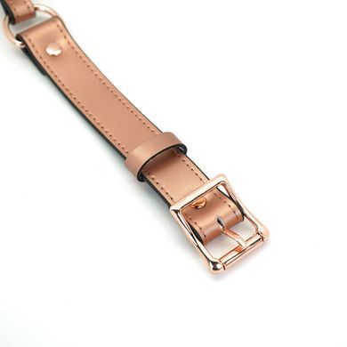 Кляп Liebe Seele Rose Gold Memory Ball Gag, силіконова кулька, діаметр 4,3 см, шкіряний ремінець SO9493 фото
