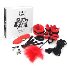 BDSM-набір Art of Sex – Soft Touch BDSM Set, червоний, 9 предметів SO6599 фото
