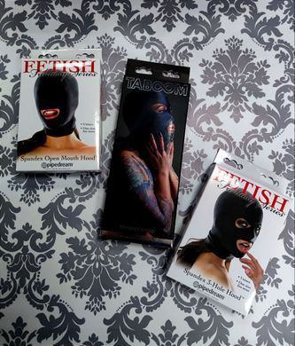 Маска з відкритими очима та ротом Taboom, чорна, One Size TB17132 фото