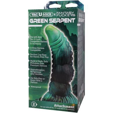 Фентезійний фалоімітатор Doc Johnson Vac-U-Lock x Fantasy Fuckers Green Serpent SX4418 фото