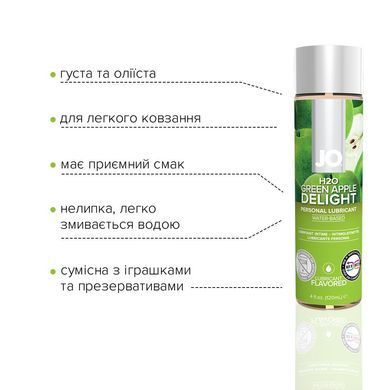 Змазка на водній основі JO H2O &mdash; Green Apple (120 мл) без цукру, рослинний гліцерин SO1677 фото