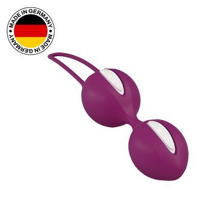 Вагінальні кульки Fun Factory SMARTBALLS DUO, бордово-білі, 2 шт, діаметр 3,2 та 3,6 см SX0963 фото