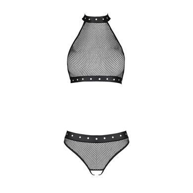 Білизна з відкритим доступом Passion MOONLIGHT SET S/M black, топ, стрінги SO8452 фото