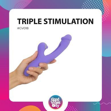 Вібратор-кролик із вагінальним відростком Good Vibes Only &ndash; Tess Rabbit Vibrator with G-Spot Stimulator SX3065 фото