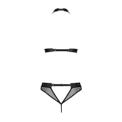 Білизна з відкритим доступом Passion MOONLIGHT SET S/M black, топ, стрінги SO8452 фото
