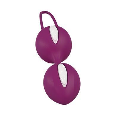 Вагінальні кульки Fun Factory SMARTBALLS DUO, бордово-білі, 2 шт, діаметр 3,2 та 3,6 см SX0963 фото