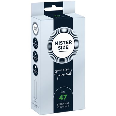 Презервативи Mister Size - pure feel - 47 (10 condoms), товщина 0,05 мм SO8042 фото