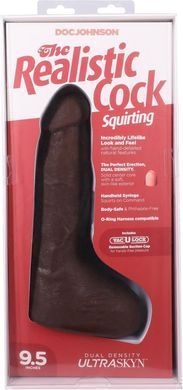 Фалоімітатор, що кінчає Doc Johnson The Realistic Cock ULTRASKYN - Squirting 9,5 Inch Chocolate SX4470 фото