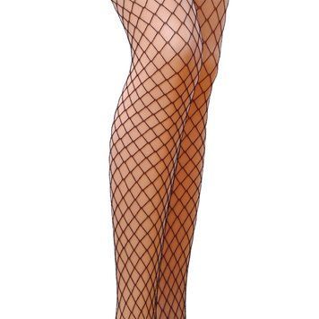 Колготки в сіточку без виділених трусиків Passion TI019 типу Кабаретка 3/4 (fishnet), nero PS23204 фото