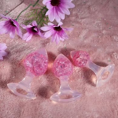 Анальна пробка Liebe Seele Heart-shaped Crystal Anal Plug - Pink Medium SX4865 фото