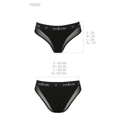 Трусики з прозорою вставкою Passion PS002 PANTIES XL, black SO4194 фото