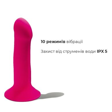 Двошаровий ділдо з вібрацією Adrien Lastic Hitsens 2 Pink, відмінно для страпона, макс діаметр 4 см, SO5052 фото