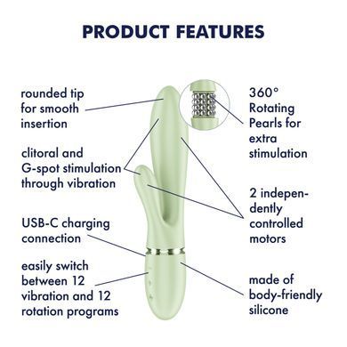 Вібратор-кролик Satisfyer Pearl Bunny 2 Light Green SX3829 фото
