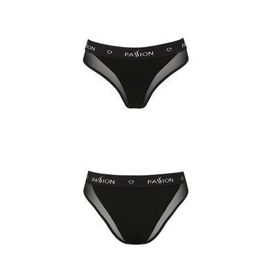 Трусики з прозорою вставкою Passion PS002 PANTIES XL, black SO4194 фото