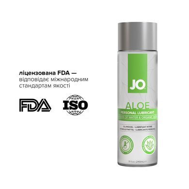 Змазка на водній основі JO H2O Organic Aloe (240 мл), зволожувальний та заспокійливий ефект SX0723 фото