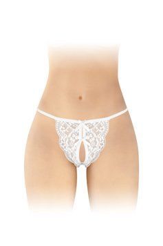 Трусики з відкритим доступом Fashion Secret Cindy White, мереживо з бантиком SX2622 фото
