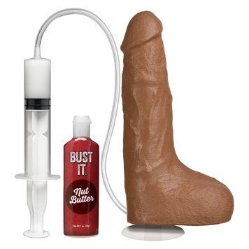 Фалоімітатор, що кінчає Doc Johnson The Realistic Cock ULTRASKYN - Squirting 9,5 Inch Caramel SX4471 фото
