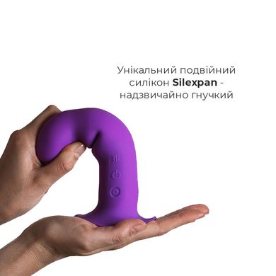 Двошаровий ділдо з вібрацією Adrien Lastic Hitsens 3 Purple, відмінно для страпона, діаметр 4 см, до SO5053 фото