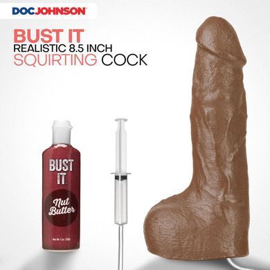 Фалоімітатор, що кінчає Doc Johnson The Realistic Cock ULTRASKYN - Squirting 9,5 Inch Caramel SX4471 фото