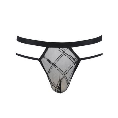 Чоловічі прозорі стринги Passion 029 THONG COLLIN S/M Black, сітка SO7559 фото