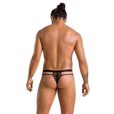 Чоловічі прозорі стринги Passion 029 THONG COLLIN S/M Black, сітка SO7559 фото