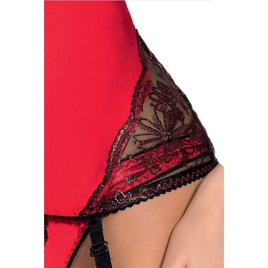 Розпродаж!!! Корсет з пажами BRIDA CORSET red XXL/XXXL - Passion Exclusive, трусики, шнурівка PS22718 фото