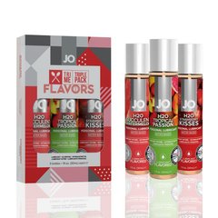 Набір JO Tri-Me Triple Pack — Flavors (3×30 мл) три різні смаки оральних змазок SO2840 фото