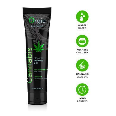 Лубрикант на водній основі Orgie Lube Tube Cannabis, 100 мл, їстівний, з олією насіння конопель SX1511 фото