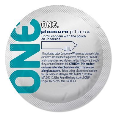Набір презервативів ONE Pleasure Plus, 100 шт, з ребристою ділянкою на кінці, паковання-тубус SX0738 фото
