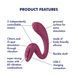 Вагінально-кліторальний вібратор Satisfyer G for Goddess 3 Wine Red, 2 мотори SX3831 фото 5